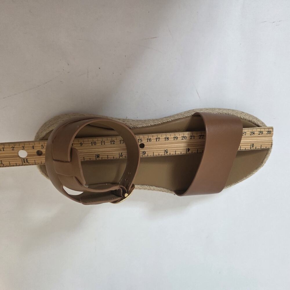 FitFlop F-Mode Womens Espadrille Sandals Sz 9 Deep Tan Leather Ankle Strap - Picture 9 of 16